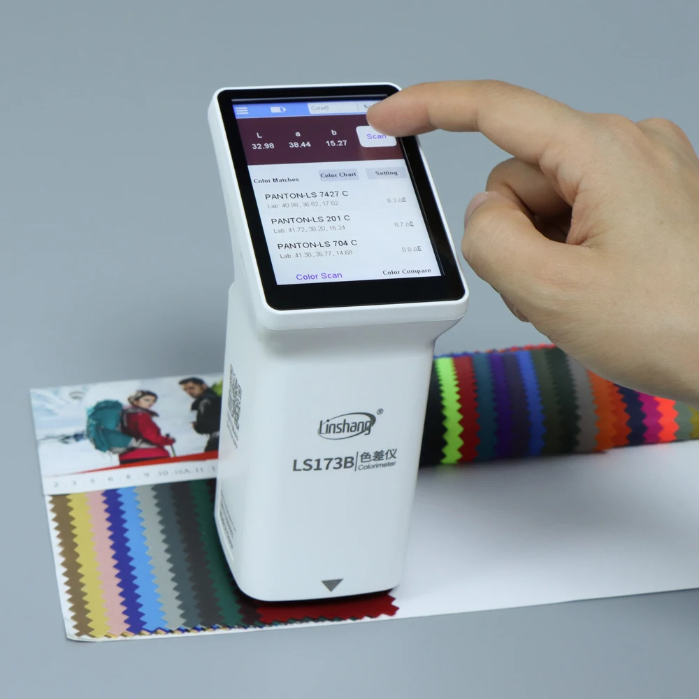 Linshang Wholesale photoelectric portable textil copper fabric paint photo  fiber LS173B colorimeter with bluetooth price