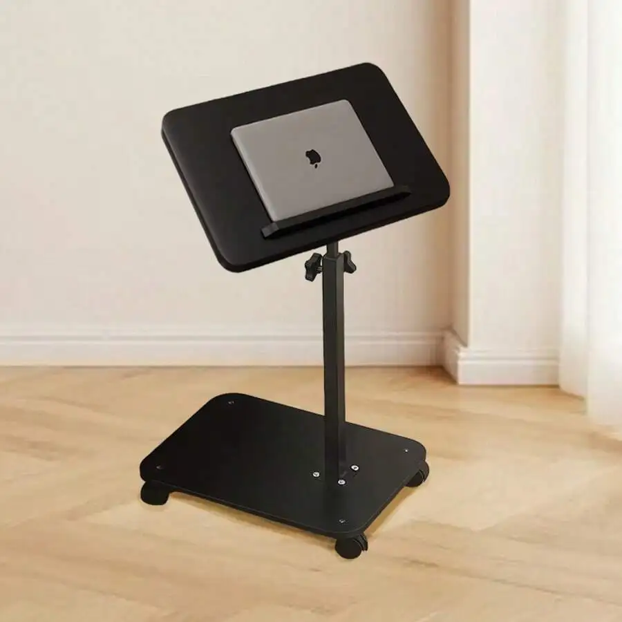 360° Rotatable Sofa Side Table with Wheels | Adjustable Legs | Sofa/Bed Snack Tray