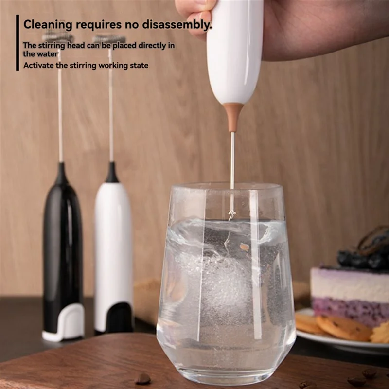 A01V-ไฟฟ้ามือถือสแตนเลสเครื่องปั่นนม Frother ไข่ Beater แห้งเซลล์กาแฟกวน Stick