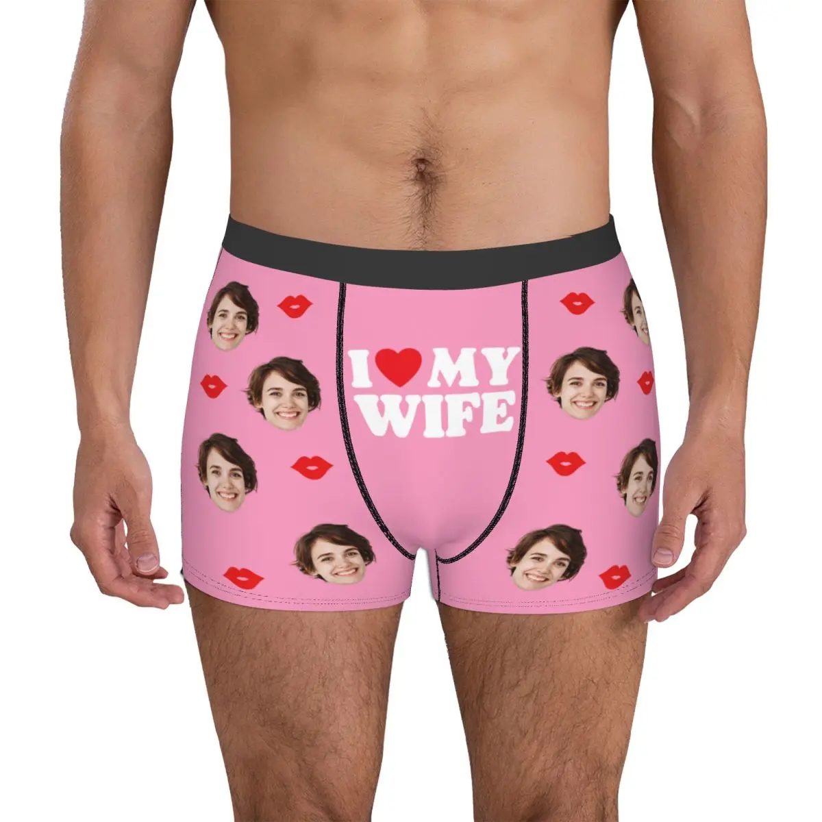 

Мужское длинное нижнее белье «Я люблю свою жена», индивидуальный подарок на день Святого Валентина, сексуальные шорты-боксеры, мужские мягкие трусы