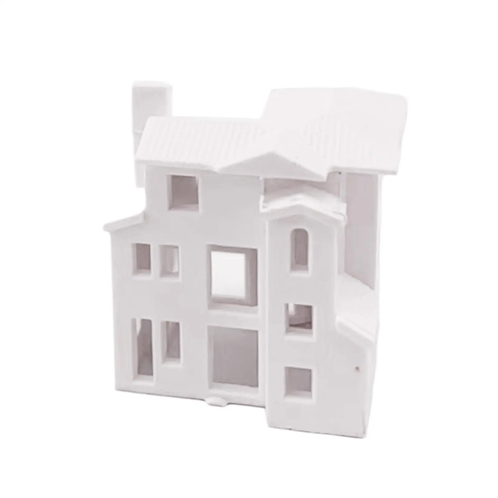 6x1:500 بيت الدمى فيلا منزل مصغر، حلي طاولة ركن القطارات، حلي مشهد منزل صغير للشارع المعماري