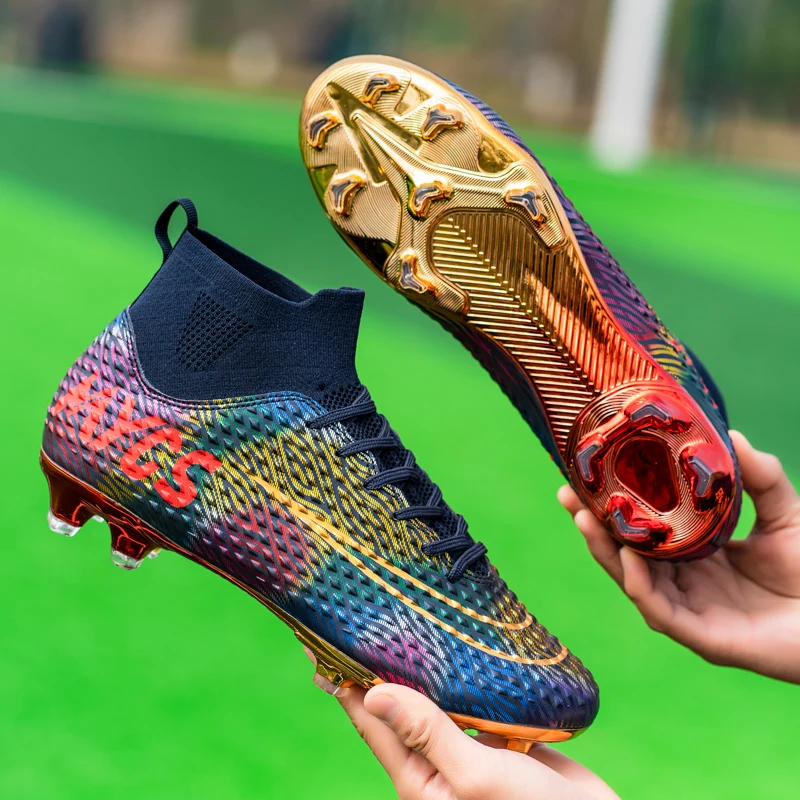 Sepatu Bola Pria Sepatu Sepak Bola Profesional Sepatu Sepak Bola High-Tops Anti Selip dengan Paku untuk Dewasa Sepatu Latihan