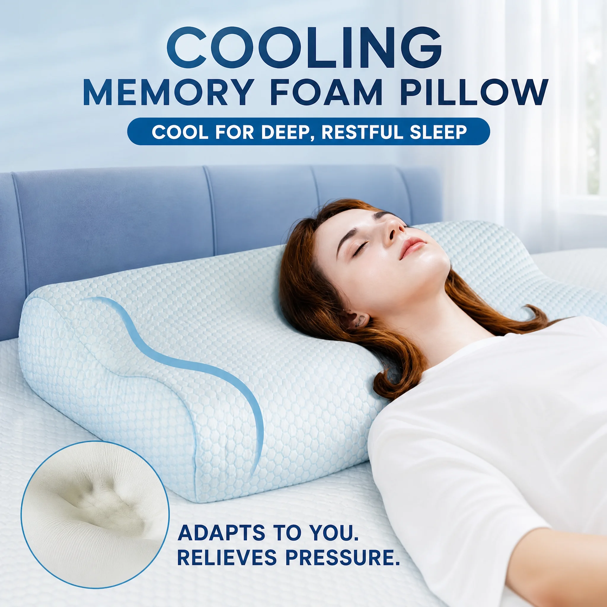 Memory Foam Orthopedic Pillow Neck Pain - Cooling Memory Foam Pillow, Orthopedic Cervical