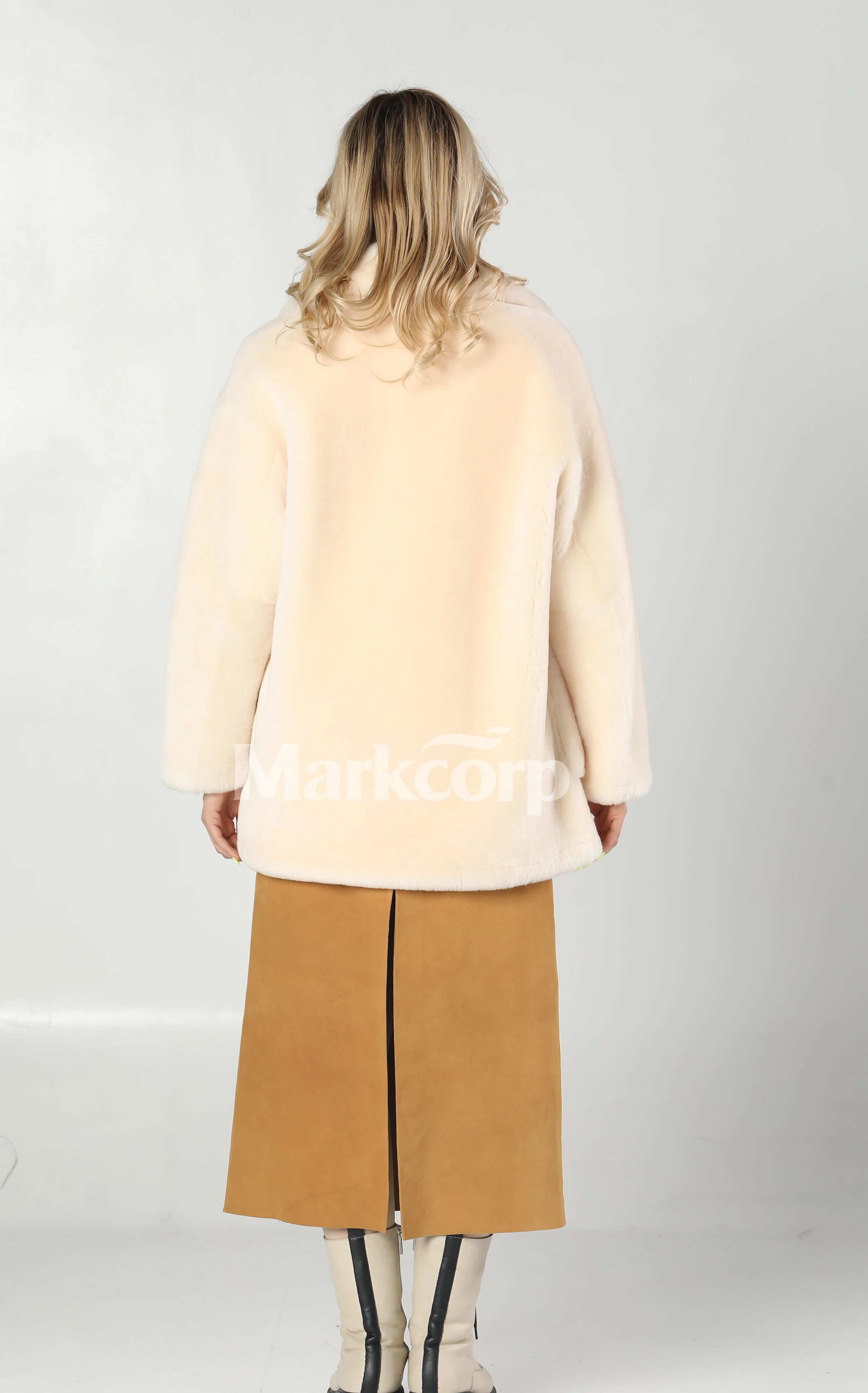 【Markcorp】Felpa vintage alla moda in vera pelliccia di agnello merino