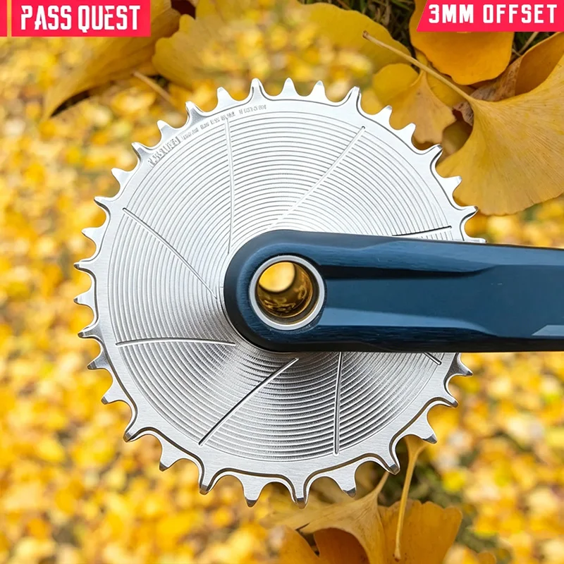 

PASS QUEST-Direct Mount Crank, 28-38T, Narrow Wide Chainring, Black and Silver, 3mm Offest AERO Round for M6100, M7100, M8100