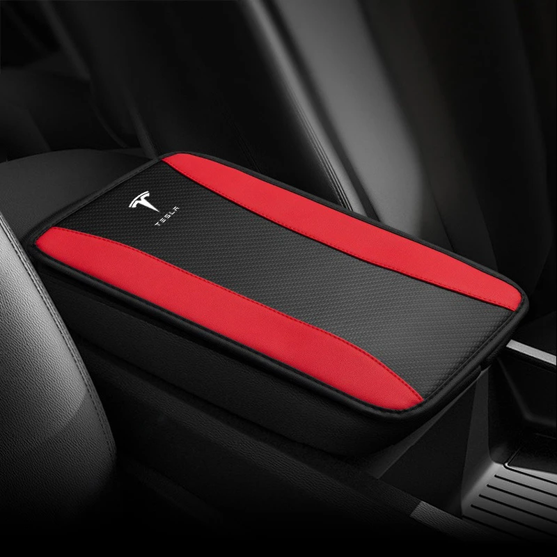 New Car Armrest Mat PU Leather Center Console Arm Rest Protection Cushion For Tesla Model 3 Model S X Model Y Roadster SpaceX