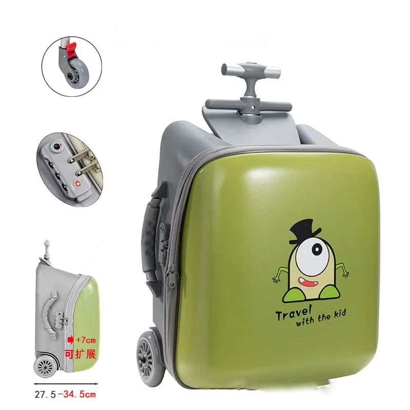 Kids Luggage Cart Two-In-One Travel Suitcase Carry-on 20 Inch Luggage