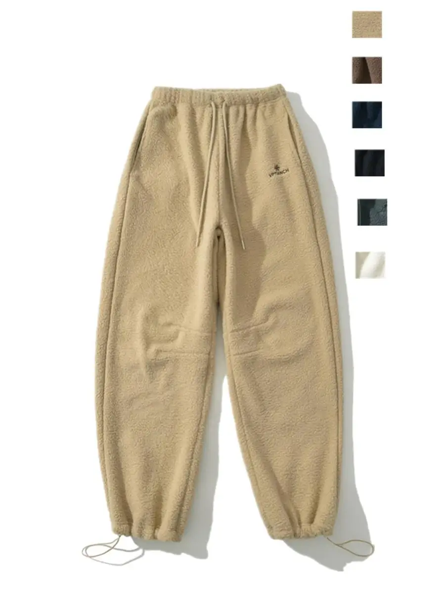 American High Waist Embroidered Fce Lined Thiened Casual Warm Pants Women's Winter New Sle Straight Leg Comfortable Tr...