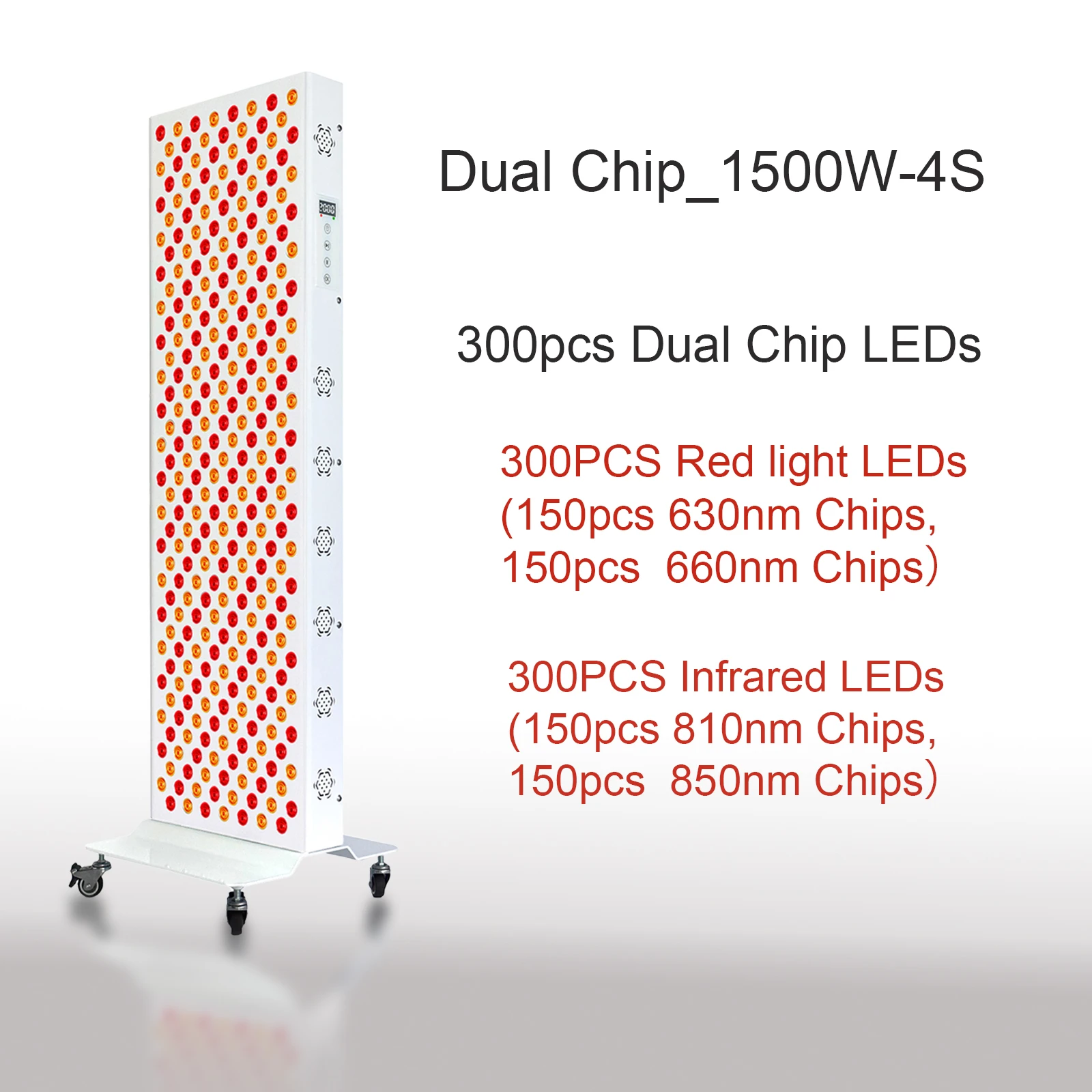 Dual-Chip Rotlichttherapie-Panel-Lampe 630nm 660nm Nahinfrarot-Therapielicht 810nm 850nm LED-Schönheitsgeräte für Gesicht und Körper