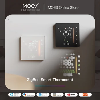 MOES-Zigbee Termostato Controlador de Temperatura, Água e Piso Elétrico Aquecimento, Caldeira a Gás, Umidade, Tuya Trabalhar com Alex, 5A16A