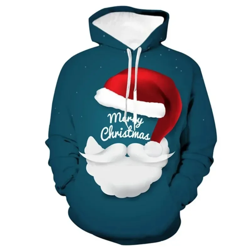 

New Children/adults Christmas Pattern Long Sleeved Hooded Sweatshirt Outdoor Training Sports Top Halloween Gift Pullover