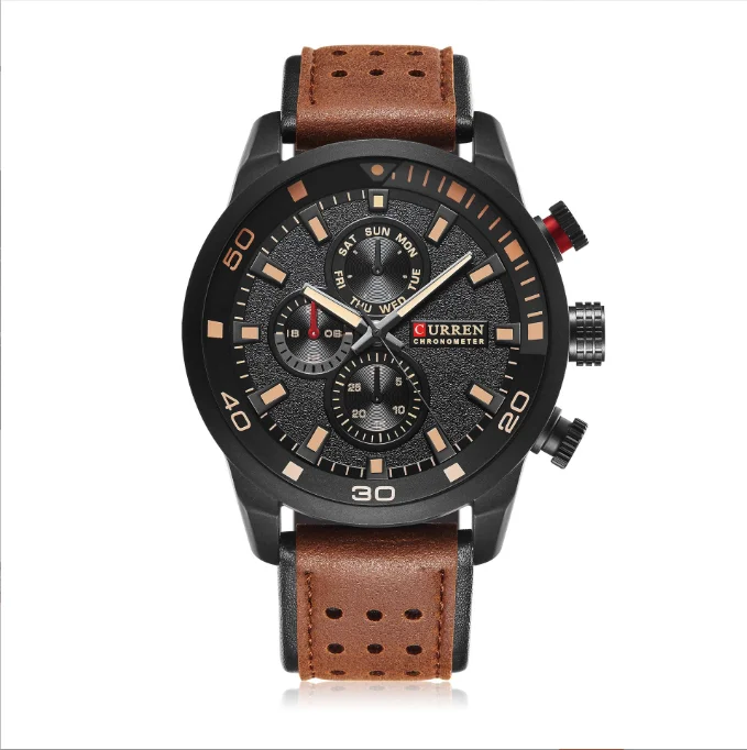 

Hot selling 2024 new men's quartz strap men's watch, sports and leisure waterproof quartz men's watch, shipped within 48 hours