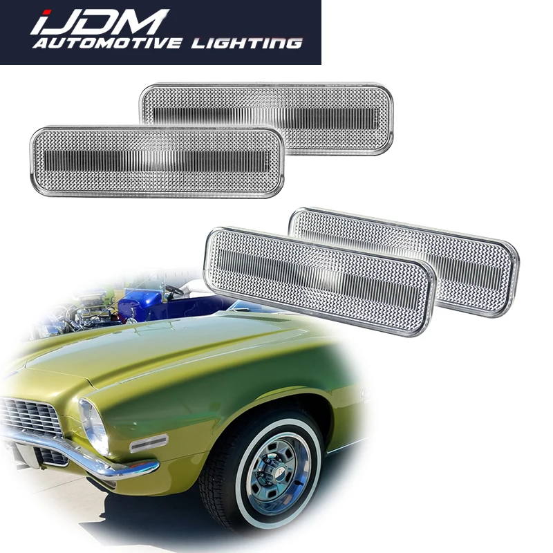 

For Chevy Camaro 1970 1971 1972 1973 Front / Rear Fender Side Marker Parking Light Cover Shells No Bulb/Socket Car Accessories