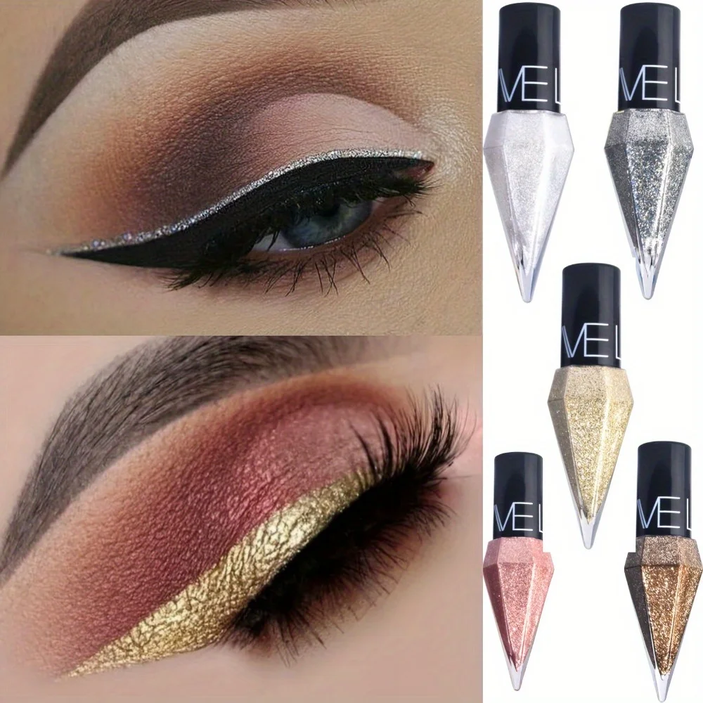 真珠光沢のあるダイヤモンド液体アイライナーシマー防水長期的なグリッターシルバーカラー着やすいアイペンシル韓国メイク