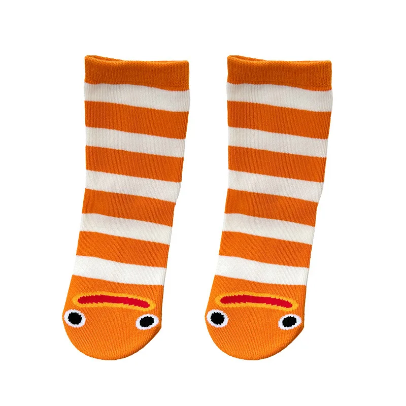 Sock Leisure Athletic Sports Crew Dress Women Cotton sweat-absorbing Breathable mid-calf Cartoon Funny Fun Stripes B8W130