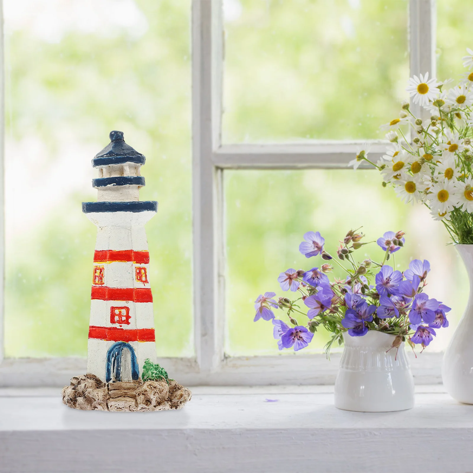 

Resin Lighthouse Decor Mediterranean Style Craft Ornament For Home Office Desk Small Gift Idea Indoor Outdoor Use