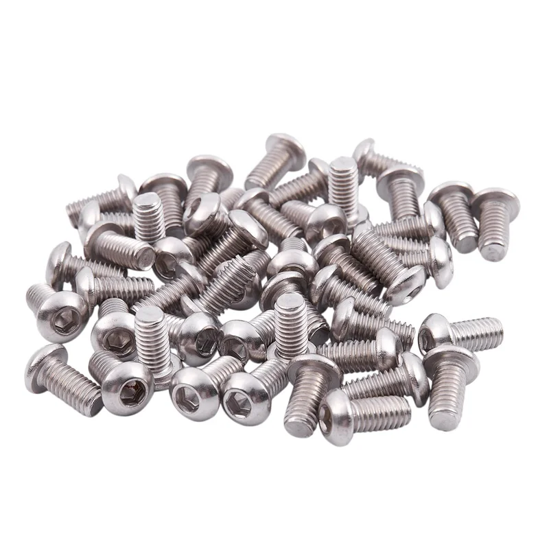 

M6x12mm Stainless Steel Hex Socket Button Head Screws 200 Pcs-ABQU