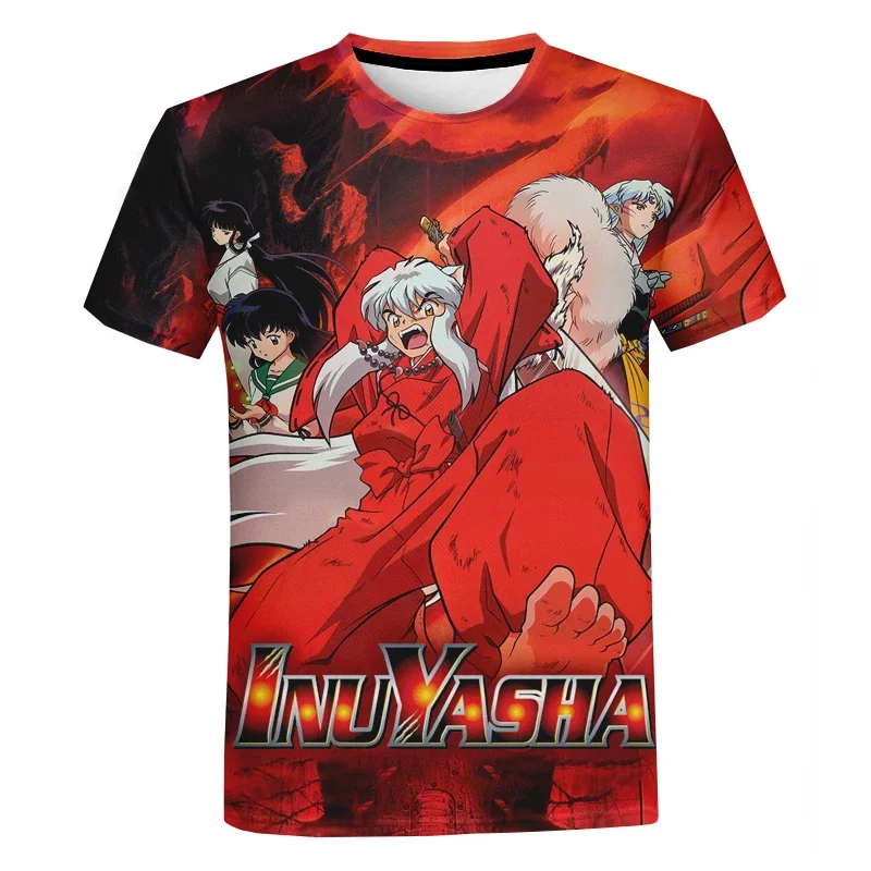 2023 New Summer Fashion Inuyasha 3D Printed Anime T-shirt Trendy Tshirt Unisex Men Women Oversize Casual Tshirt