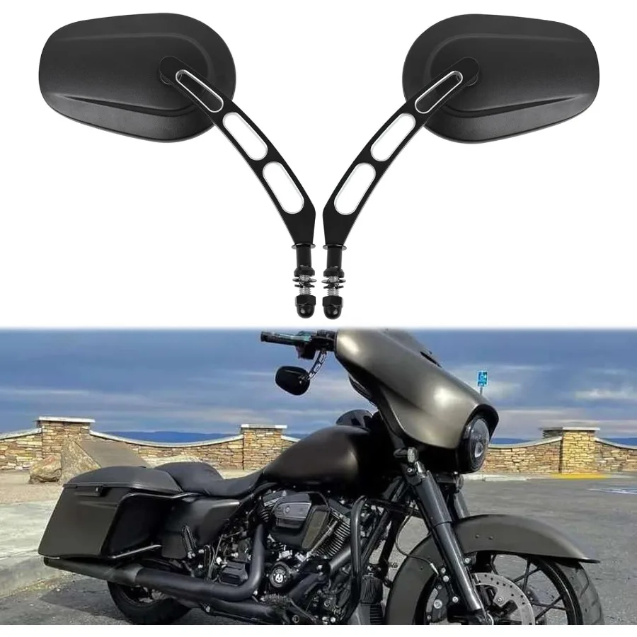 

Черные мотоциклетные зеркала заднего вида с отрывом для Harley Cruiser Bobber Chopper Softail Sportster, улучшенная видимость и гладкий