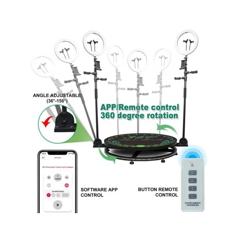 Slow Motion Rotating Platform Photo Booth for Wedding Fiestas Selfie Party Spin Photobooth Free-standing Portable 115cm