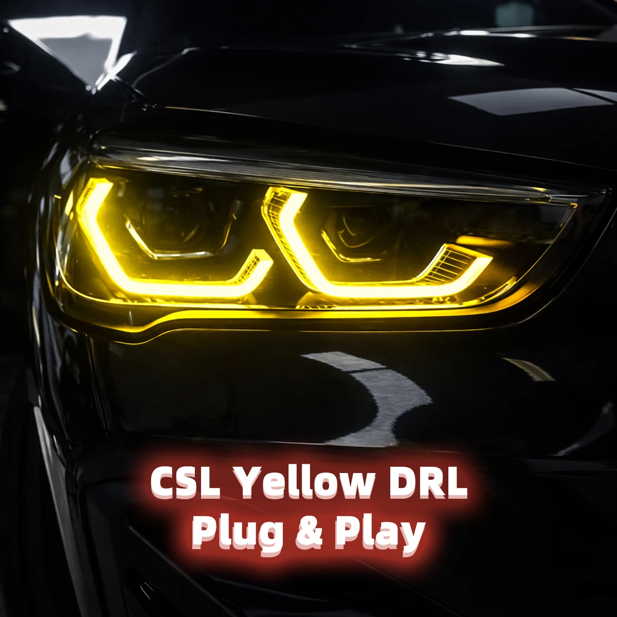 

For BMW X1 F48 F49 2019-2022 CSL Yellow LED DRL Module Plug and Play OEM Fit Daytime Running Light Replacement Kit