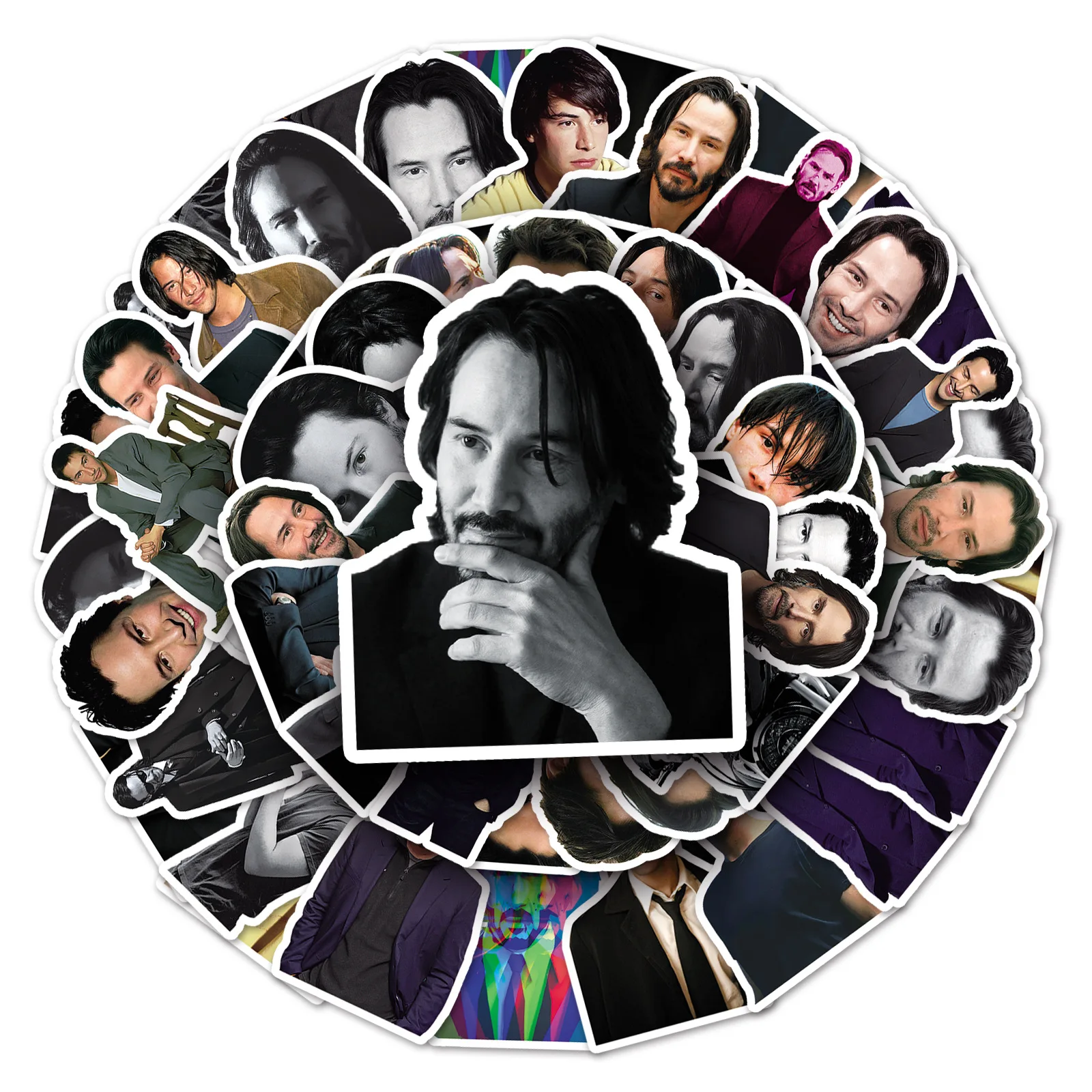 Autocollant mural motif star Keanu Reeves, 10/30/50 pièces, stickers, acteur de film, rick, pour ordinateur portable, téléphone, bagages, décalcomanies, jouets