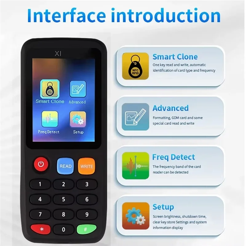 A42Z-X7 رقاقة ذكية تتفاعل NFC فك الناسخ قارئ الكاتب + 5XUID المفاتيح علامة ناسخة 125 كيلو هرتز 13.56 ميجا هرتز شارة رمز استنساخ بطاقة