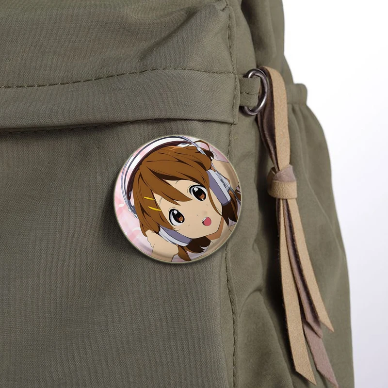 58/44/32Mm Anime K-ON Pin Cartoon Figuren Hirasawa Yui Akiyama Mio Broche Badge Knoopspelden Op Rugzak Cadeau Voor Firends