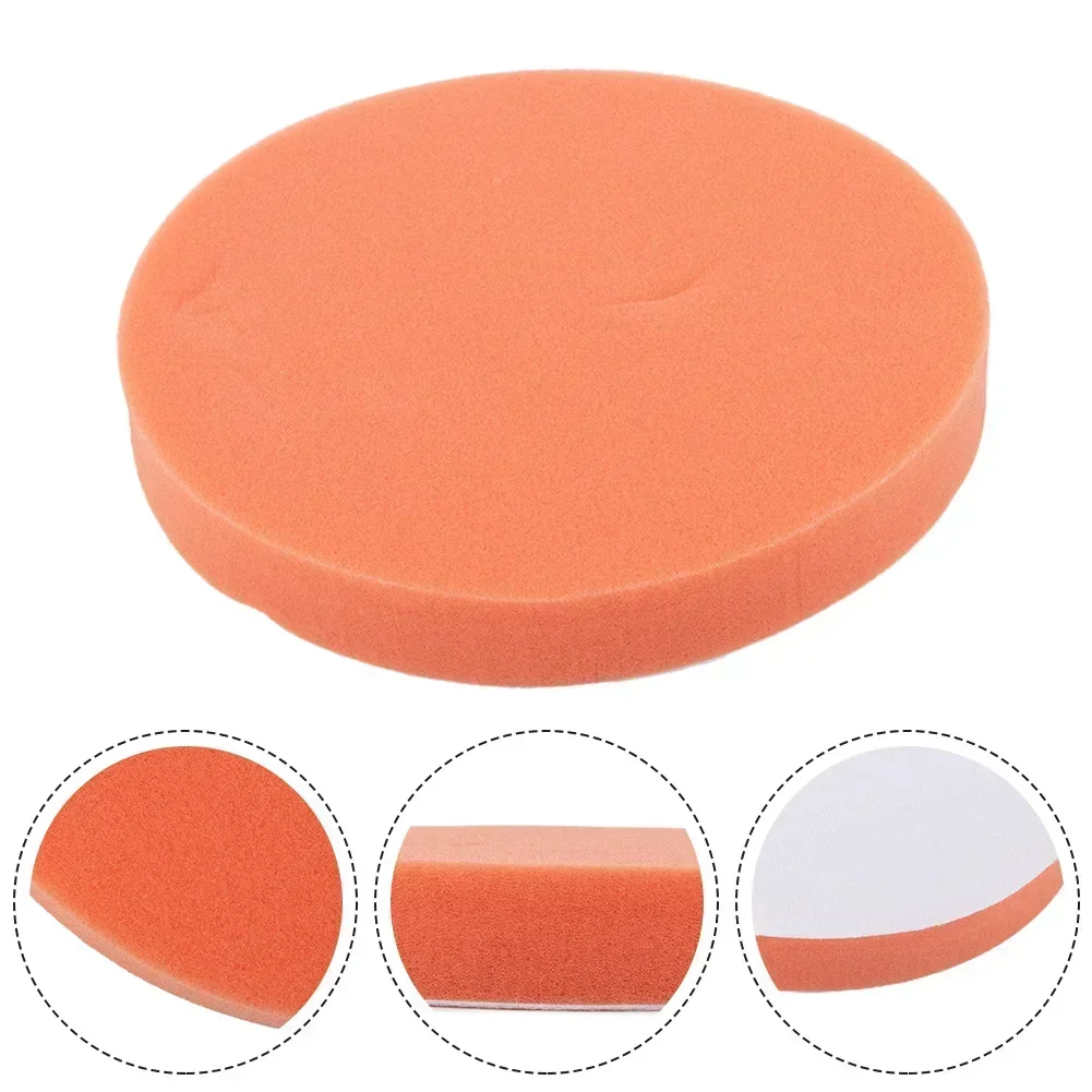 Carhome 1pc 7Inch (180mm) Flat Sponge Polishing Pad For Car Clean Waxing Paint Care Sponge Orange Automotive Care Buffing