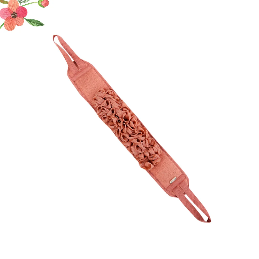 1 قطعة منشفة حمام التقشير حزام طويل الظهر الغسيل دش فرك منشفة لتنظيف الجسم دائم مريح الكرمل