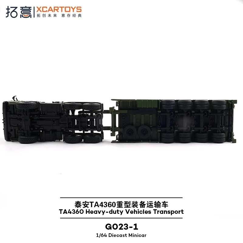 XCARTOYS 1:64 Truk Platform Berat Militer Mobil Die-Casting Aloi Dekorasi Koleksi Model Dewasa Hadiah Mainan Anak Laki-laki Hadiah Ulang Tahun