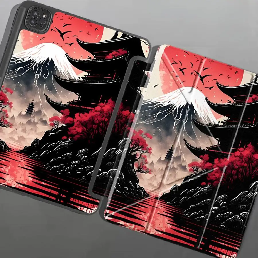 Holder Cover Tablet Case For iPad Pro 2025 Pro 11th 10th 9th 8th 7th 12.9inch Mini 6 7 Air 4 5 M3 M2 M4 11inch Sunset Fuji 2