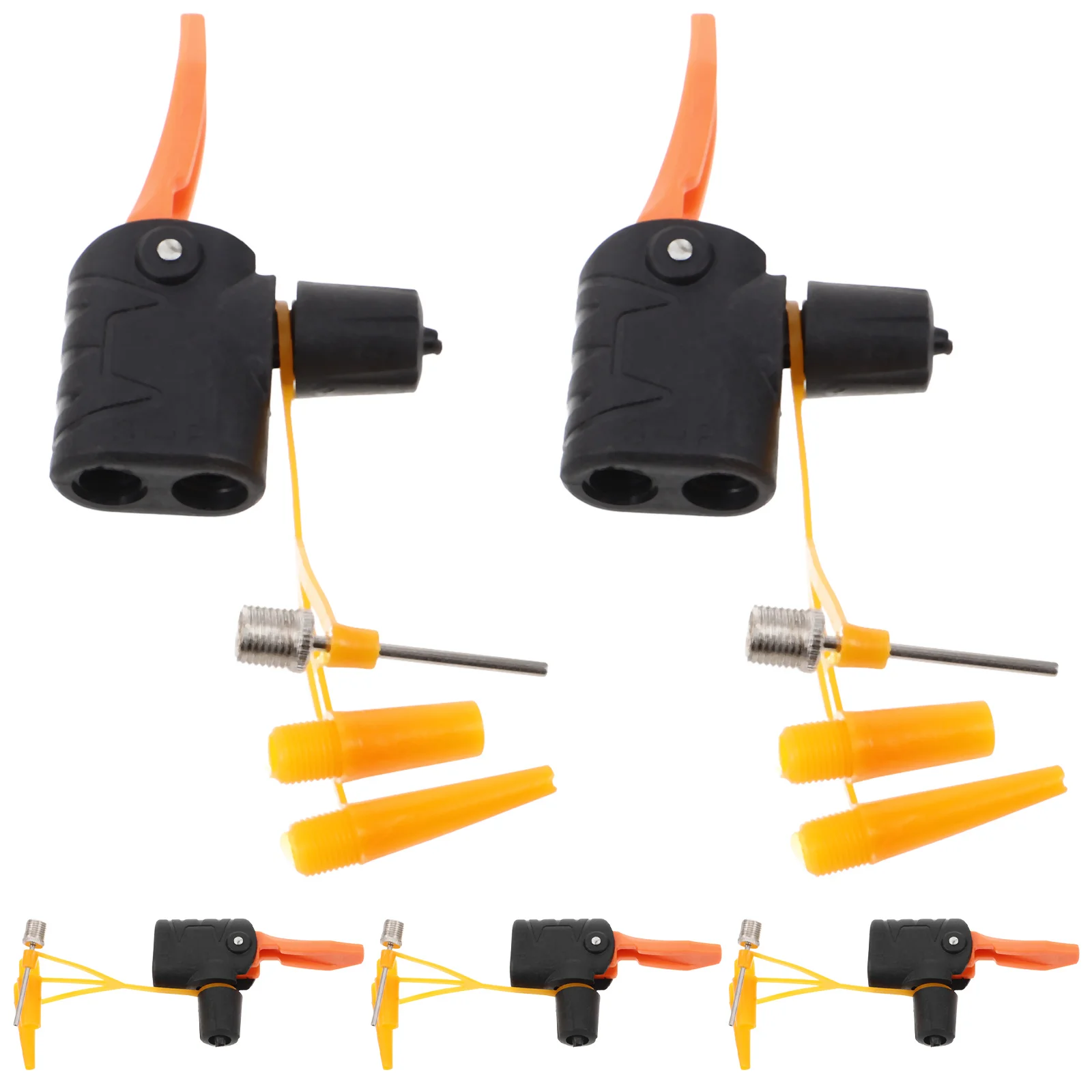 Parti di ricambio per pompa da bici regolabile da 5 pezzi Ugello adattatore valvola 2 in 1 per gonfiaggio dei pneumatici Deflazione compatibile con Us Fr Uk