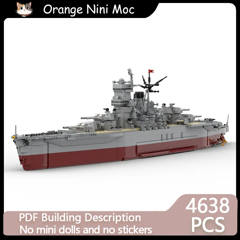 

Military Boat Model MOC Building Bricks Japan Advanced Battleship Modular Technology Gifts Holiday Assemble Children Toys Suit