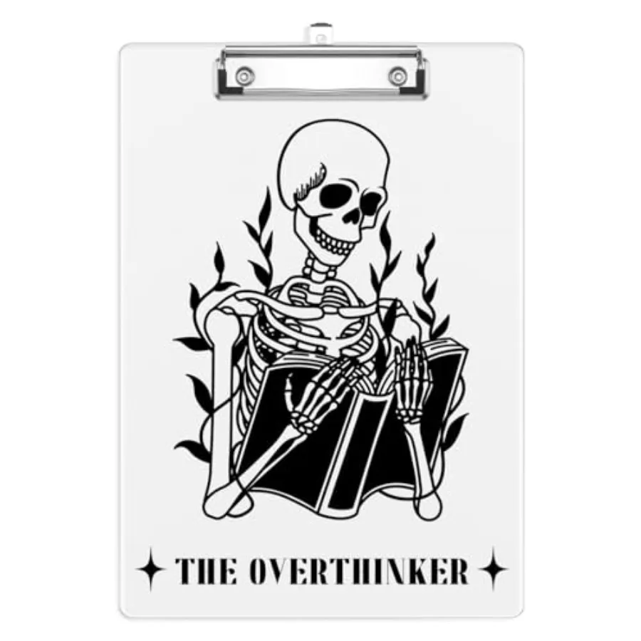 

Funny Skull Clipboard, Decorative Clip Board with Metal Clip Cute Plastic Clipboards A4 for Nurses, Students, Office Standard S