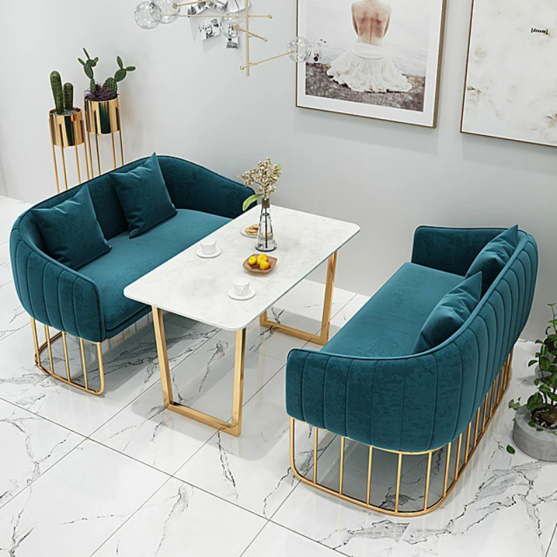 Customized café card seat, double sofa, negotiation reception, water bar, rest bar, card seat, dessert, milk tea shop, table and