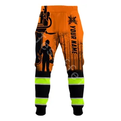 Lumberjack-pantalones de chándal con estampado 3D de calavera para hombre, ropa de trabajo, informal, holgada, deportiva, Vintage