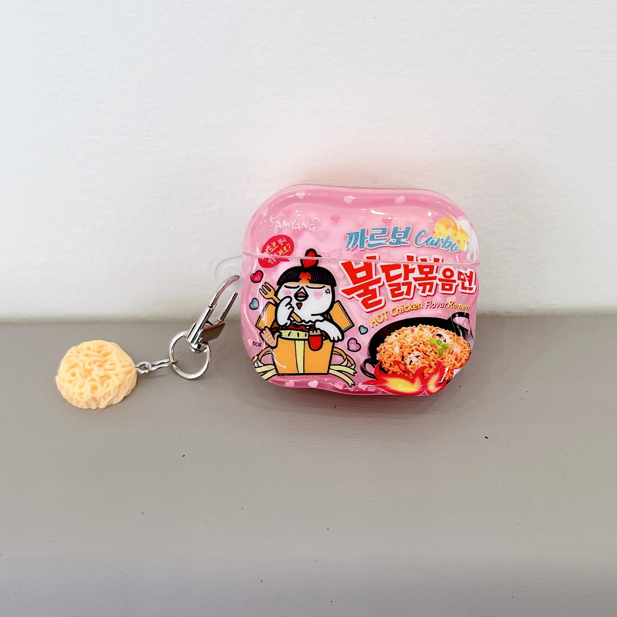 Niedliche 3D-Ramen-Instant-Nudeln-Kopfhörerhülle für AirPods 1 2 3 4 Pro Pro2 Pro3 Lustige Lebensmittel-Silikon-Schutzhülle Stoßfest