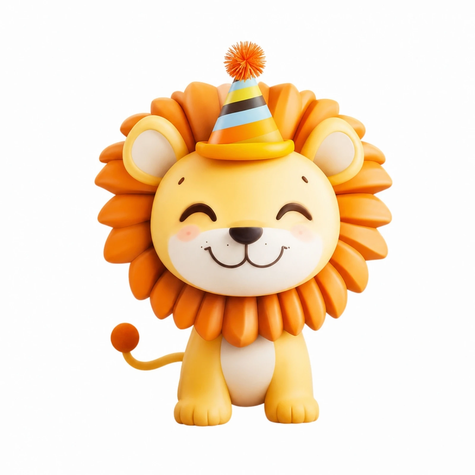 Piñata Lion pour les anniversaires des enfants, décoration de fête à thème en carton robuste, 36,4x48cm, design animal souriant avec chapeau, remplissable de bonbons et de jouets