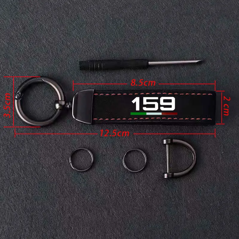Suede KeyChain Detachable Metal 360 Degree Rotating Buckle  Car Key Chain For Men Gift For Alfa Romeo 159 Car Accessorie