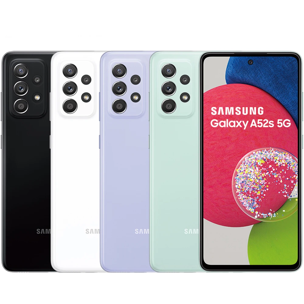 Teléfono Inteligente Samsung Galaxy A52S 5G Android, Versión Estadounidense, Pantalla de 6.5 Pulgadas, 6 GB de RAM, 128 GB, Teléfono Inteligente Samsung, 64 MP, 4500 mAh, 25 W, NFC, Desbloqueo