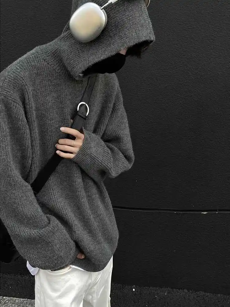 

Cleanfit ey Hoodie Men's Loose Knitted Sweater Coat Sli Lazy Autumn Winter New Arrival Casual Comfortable Soft Fabric