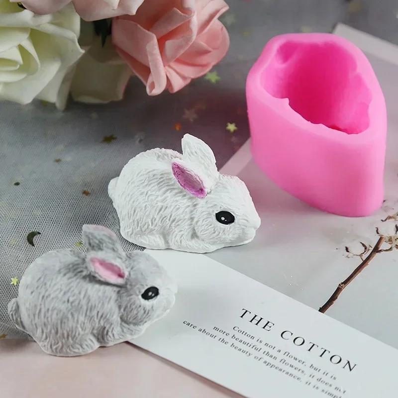 New Cute Rabbit Silicone Mold Chocolate Mu Si Fondant Baking Cake Mold Plaster Drop Glue Handmade Soap Mold