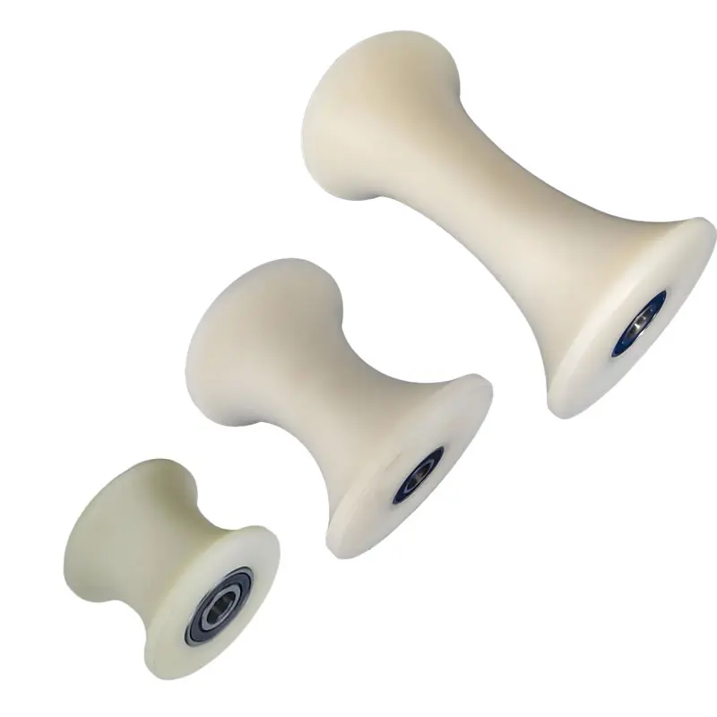 U shaped groove Nylon pulley Plastic roller Sliding door track guide wheel Double bearing Lifting wheel Power cable release