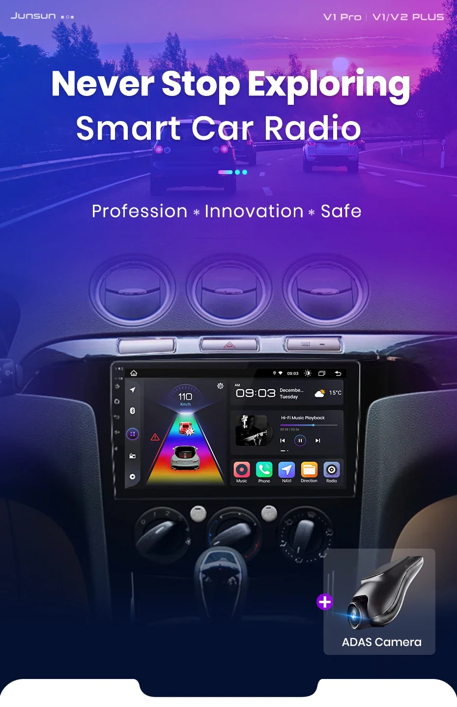 Junsun Wireless CarPlay Android Auto Radio Für Ford S-Max S max 2007-2015 Auto Intelligente Systeme RDS BT DSP 2 din autoradio – Detail 2