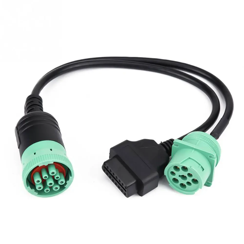 6 Pin J1708 or 9 Pin J1939 to 16 Pin OBD2 OBDII Adapter Cable Heavy Duty Truck Car Accessories Truck cable adapter