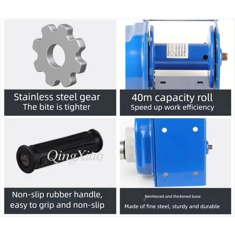 Heavy Load 0.5 Ton 1 Ton Manual Hand Winch Double Self Locking Brake Hand Pull Hoist Portable Manual Lifting Traction Tackle