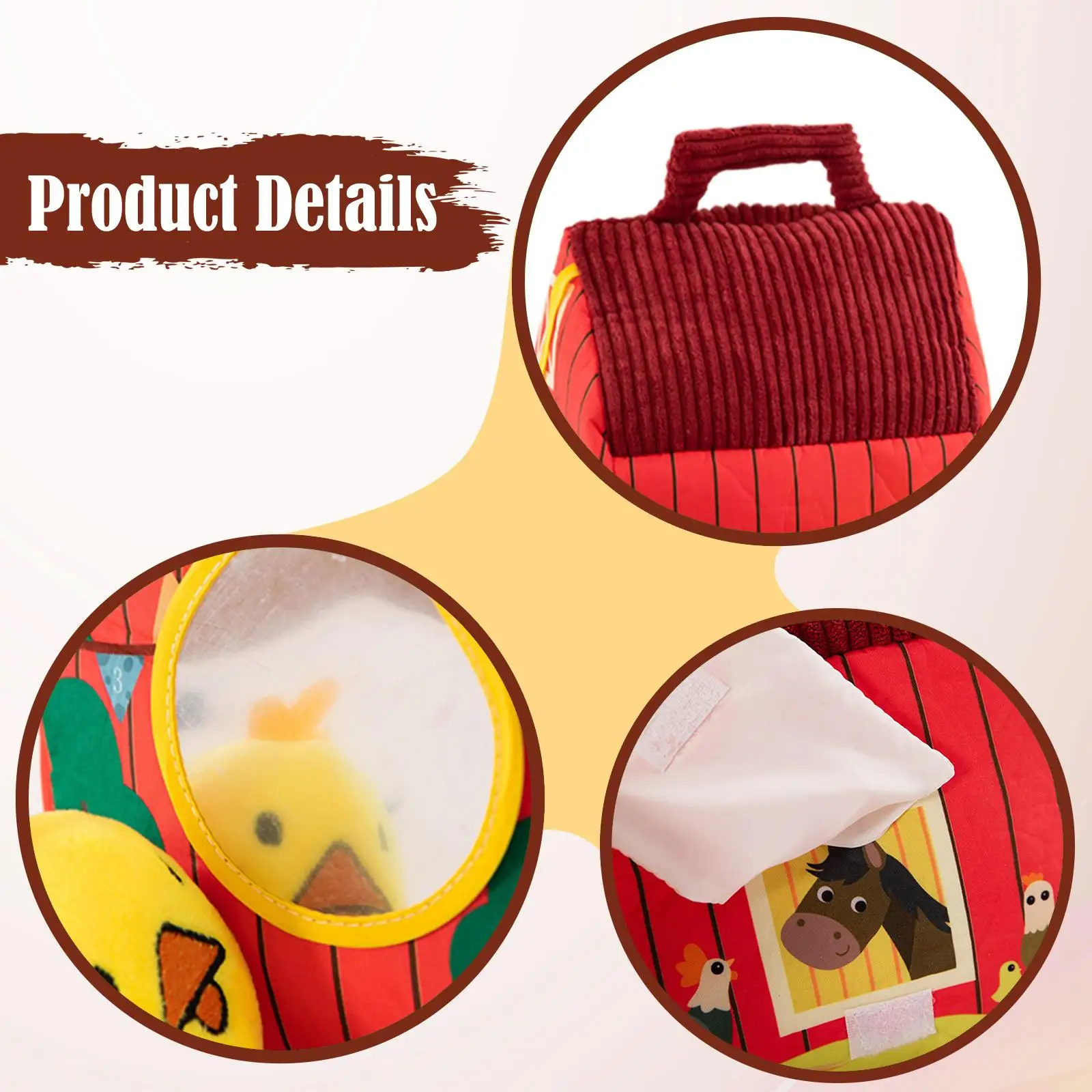 حيوانات المزرعة المحشوة ألعاب حسية تدريب الإدراك التنسيق بين اليد والعين Playset ألعاب حيوانات محشوة لهدايا الأطفال