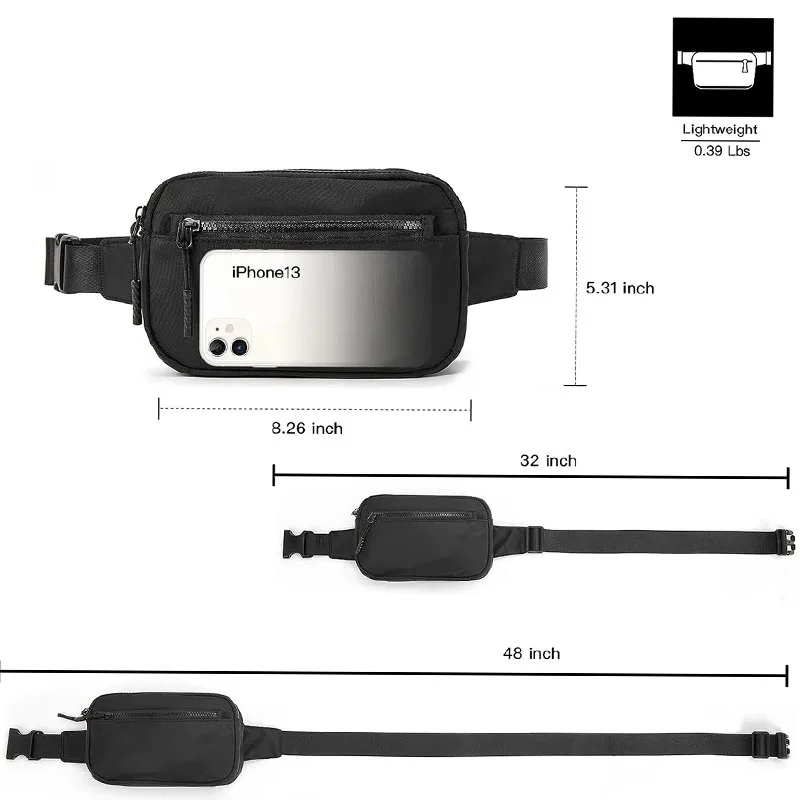 Lightweight Outdoor Crossbody Bags Mens Tactical Adjustable Multifunctional Sports Fitness Camping Waist Bag