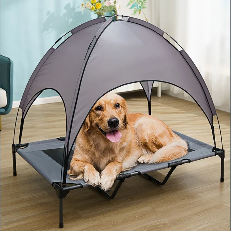 Outdoor Ground Clearance Marching Bed for Dog, Breathable Dog Tent, Stable Load-Bearing Dog Bed, Disassembly Design, Sun Shading